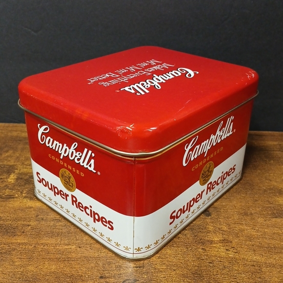 VINTAGE Campbell's Soup Collectible Tin Box Souper Recipes, No Cards - Picture 3 of 5